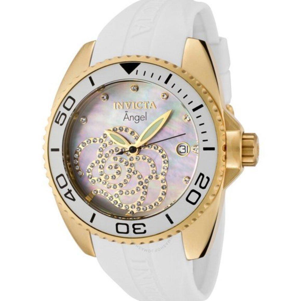 NEW Invicta Angel Gold & White with Mother of Pearl Watch in Box (INXX053)